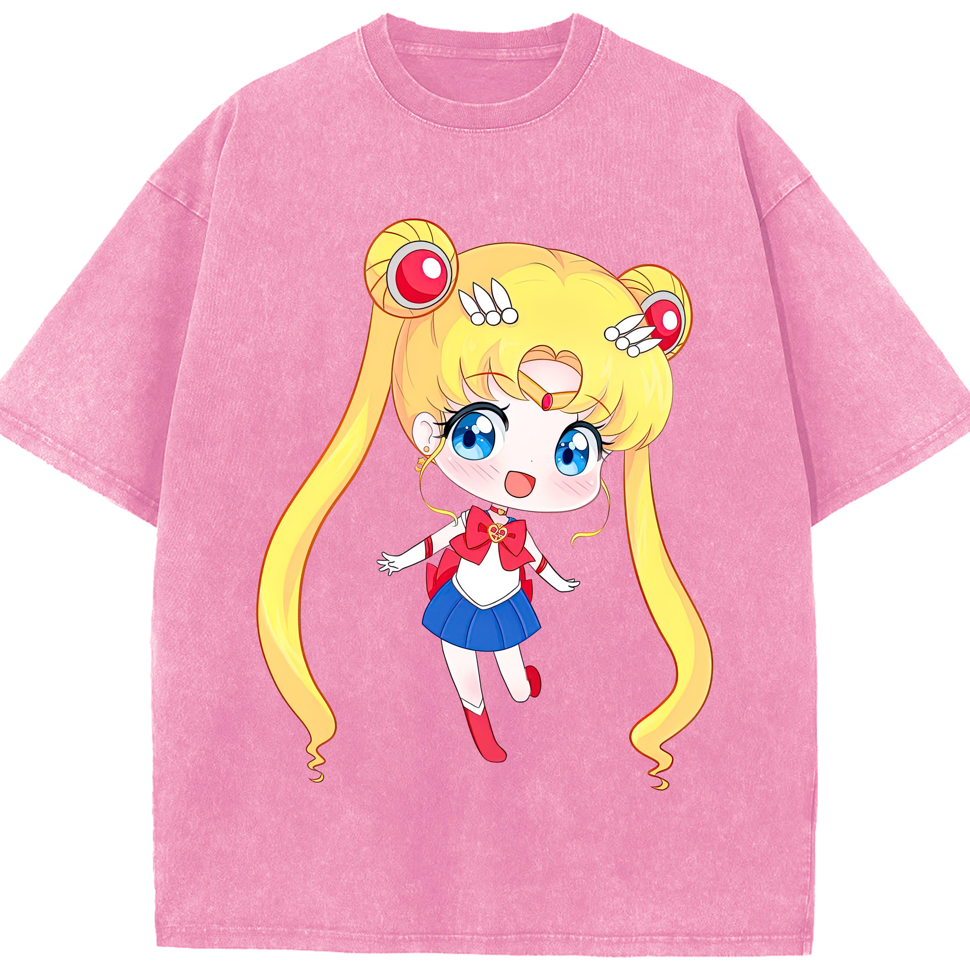 （画像用） 美少女戦士セーラームーン 月野 うさぎ つきの うさぎ Sailor Moon Tsukino Usagi 綿100% ヴィンテージ風 半袖Tシャツ（フロントプリント）